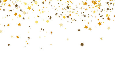 Obraz premium gold stars confetti, Falling magic glitter confetti, golden dust. Modern Design elements or decoration, PNG 