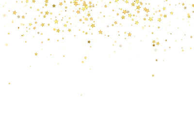 gold stars confetti, Falling magic glitter confetti, golden dust. Modern Design elements or decoration, PNG	