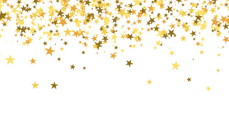 gold stars confetti, Falling magic glitter confetti, golden dust. Modern Design elements or decoration, PNG	