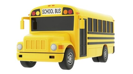 Classic bright yellow school bus ready for back to school transportation and learning fun