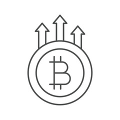 Growth Bitcoin thinline icon , vector, pixel perfect, illustrator file 
