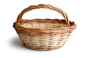 Obraz premium Woven wicker basket with handle