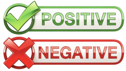 Visual comparison of positive and negative choices with green checkmark and red cross symbols 