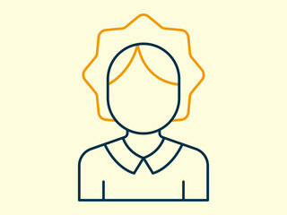 Pilgrim woman icon. Thanksgiving icon. Simple vector in modern thin line style. Vector illustration.