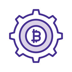 Bitcoin Management duotone line icon , vector, pixel perfect, illustrator file 
