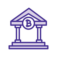 Crypto bank duotone line icon , vector, pixel perfect, illustrator file 
