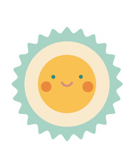 Vector art of cute sun illustration, perfect for adding a touch of warmth and joy to any project