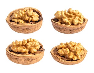 Four walnuts in shells