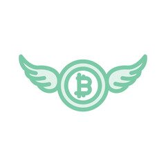 Bitcoin Wing duotone line icon , vector, pixel perfect, illustrator file 
