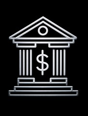 Modern Banking Emblem: Minimalist Dollar Icon on Black | Financial Tech Illustration & Economic Growth Symbol