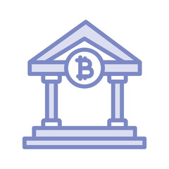 Crypto bank duotone line icon , vector, pixel perfect, illustrator file 
