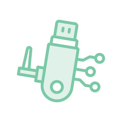 Pendrive  duotone line icon , vector, pixel perfect, illustrator file 
