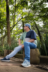 Obraz premium Confident middle-aged man portrait outdoors in natural light