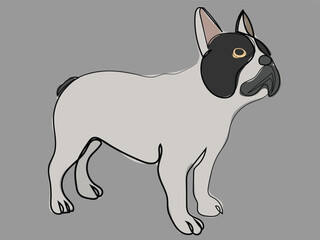French Bulldog in continuous line drawing style
