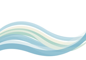 Abstract Blue and Green Wave Pattern on White Background.