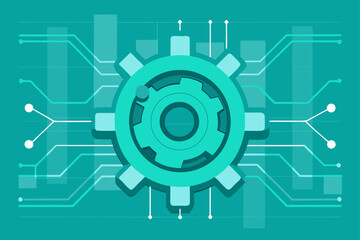 Obraz premium illustration of transparent gears spinning above a