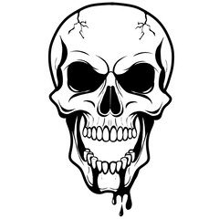 Scary Halloween Skull with Dripping Blood