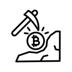 Bitcoin Mining line icon , vector, pixel perfect, illustrator file 
