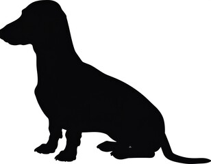 Solid black Dachshund silhouette