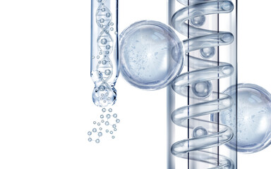 science glass tube background and molecule