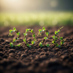 New Life New Year of 2026 in The Garden, Fresh Plant Roots on Soil