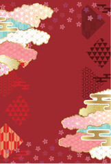 和柄　年賀状　金　背景	