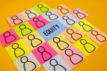 Promote Workplace Equity With Vibrant Sticky Notes Showing Diverse People And Inclusion