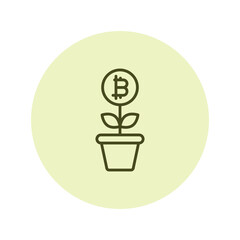 Bitcoin Growth pentaglow , vector, pixel perfect, illustrator file 
