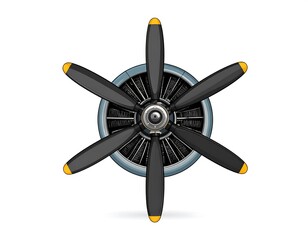 Obraz premium Airplane engine propeller view