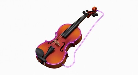 Acoustic Violin With Pink Case.