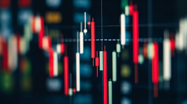 Detailed candlestick chart depicting stock market trends and investment analysis