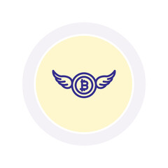 Bitcoin Wing color circle icon , vector, pixel perfect, illustrator file 
