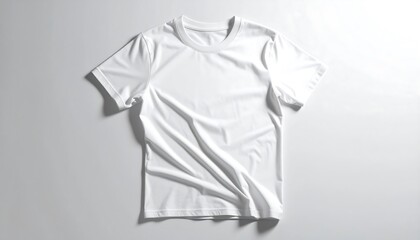 Blank white t-shirt on white background