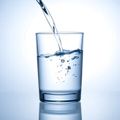 Water pouring into a glass