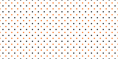 black and orange small polka dots, autumn seamless vector pattern