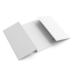 Blank brochure folded on white background