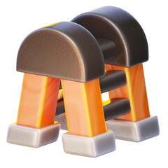 ladder 3d render icon, construction illustration