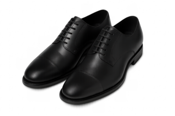 Black leather men's dress shoes, formal oxford fashion