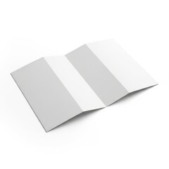 Blank folded paper mockup on white background