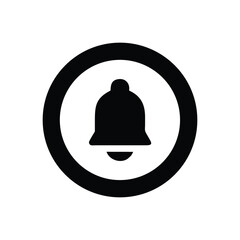 Minimal Black Bell Notification Icon in Circle
