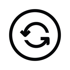 Minimal Black Refresh Reload Icon in Circle