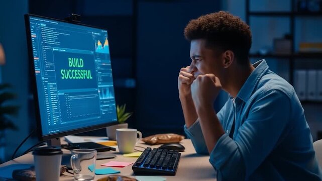 Developer success computer code build programmer excitement