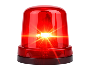 Red Emergency Siren Light Isolated on Transparent Background.