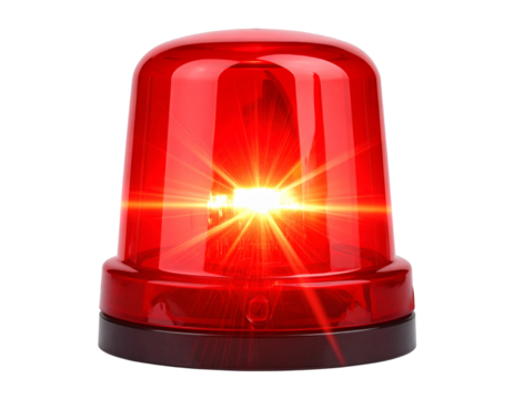 Red Emergency Siren Light Isolated on Transparent Background. - Powered by Adobe
