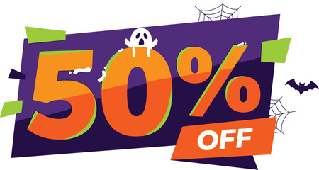 Halloween sale fifty percent off special discount promotion