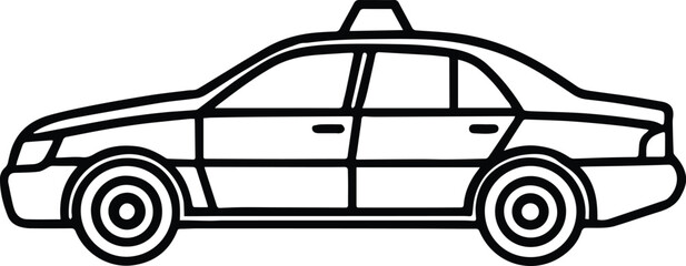 police car outline vector for transport and law enforcement design