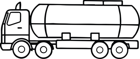 tanker truck outline vector for industrial and transport design