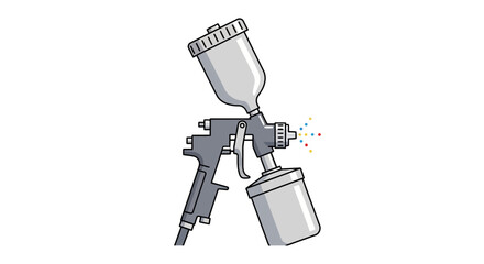 Fototapeta premium Versatile industrial spray gun for professional painting, coating, and finishing applications, demonstrating efficient surface treatment and detailed project completion