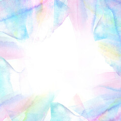 オーロラのような水彩フレームイラスト