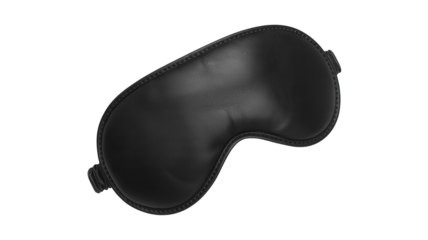 Close up of a black leather golf club headcover isolated on a solid black background studio shot